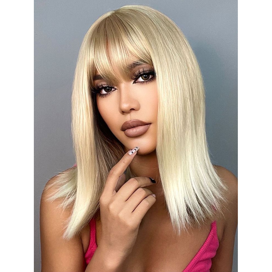 Peruca Bobo Blonde cu Breton